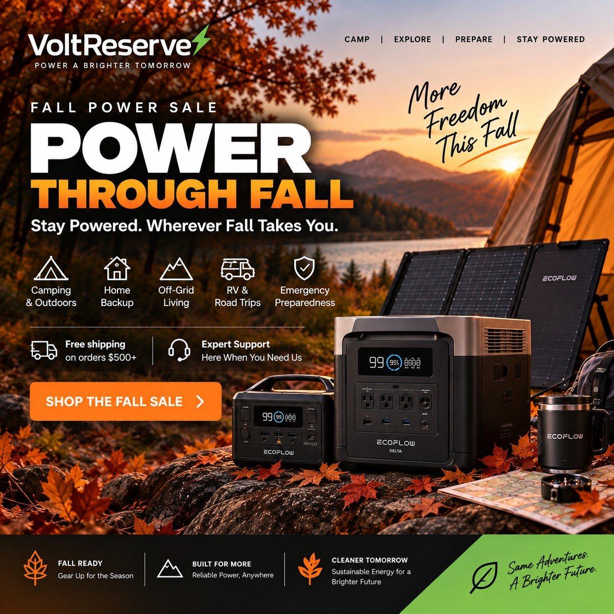VoltReserve Fall Power Sale, Power Through Fall, 10% off with FALL10, free shipping on orders $500+